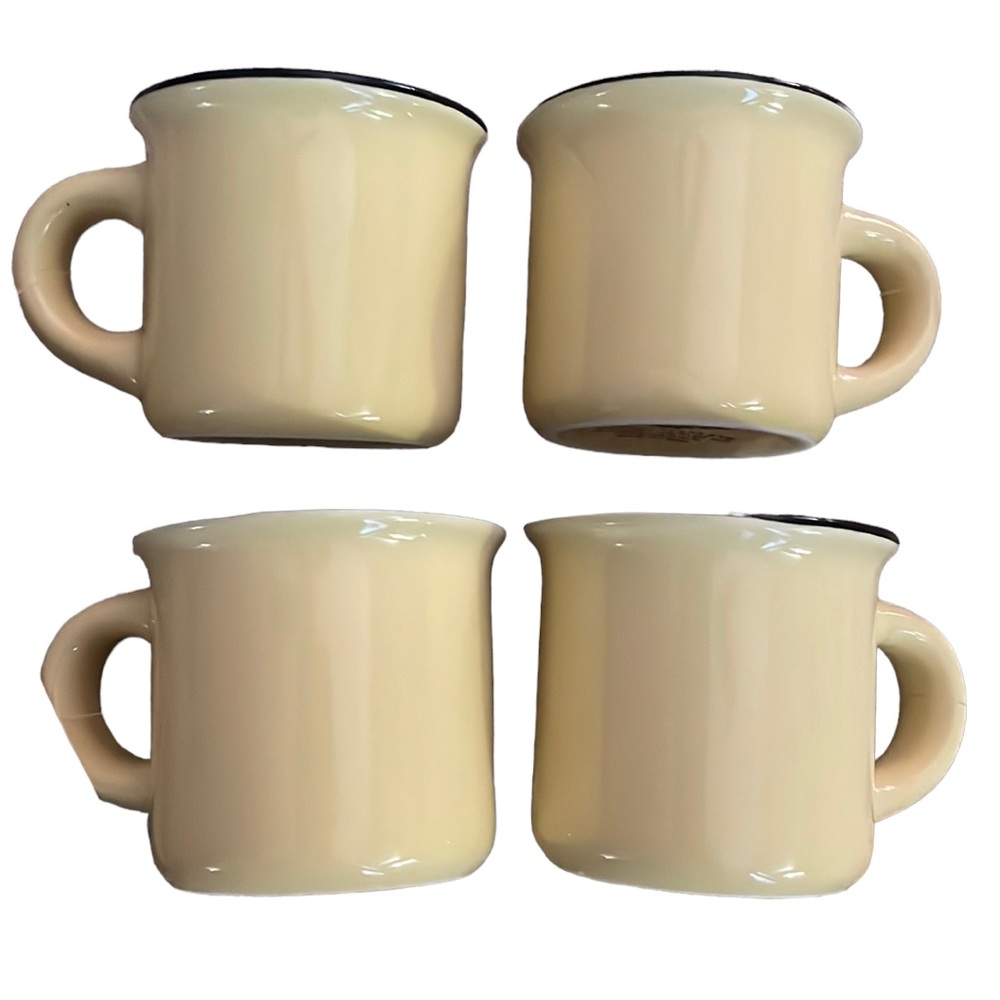 Demitasse Cups 4 Mini Butter Yellow Mugs Set Robert Stanley Dessert Espresso NEW